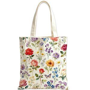Floral Canvas Tote Bag